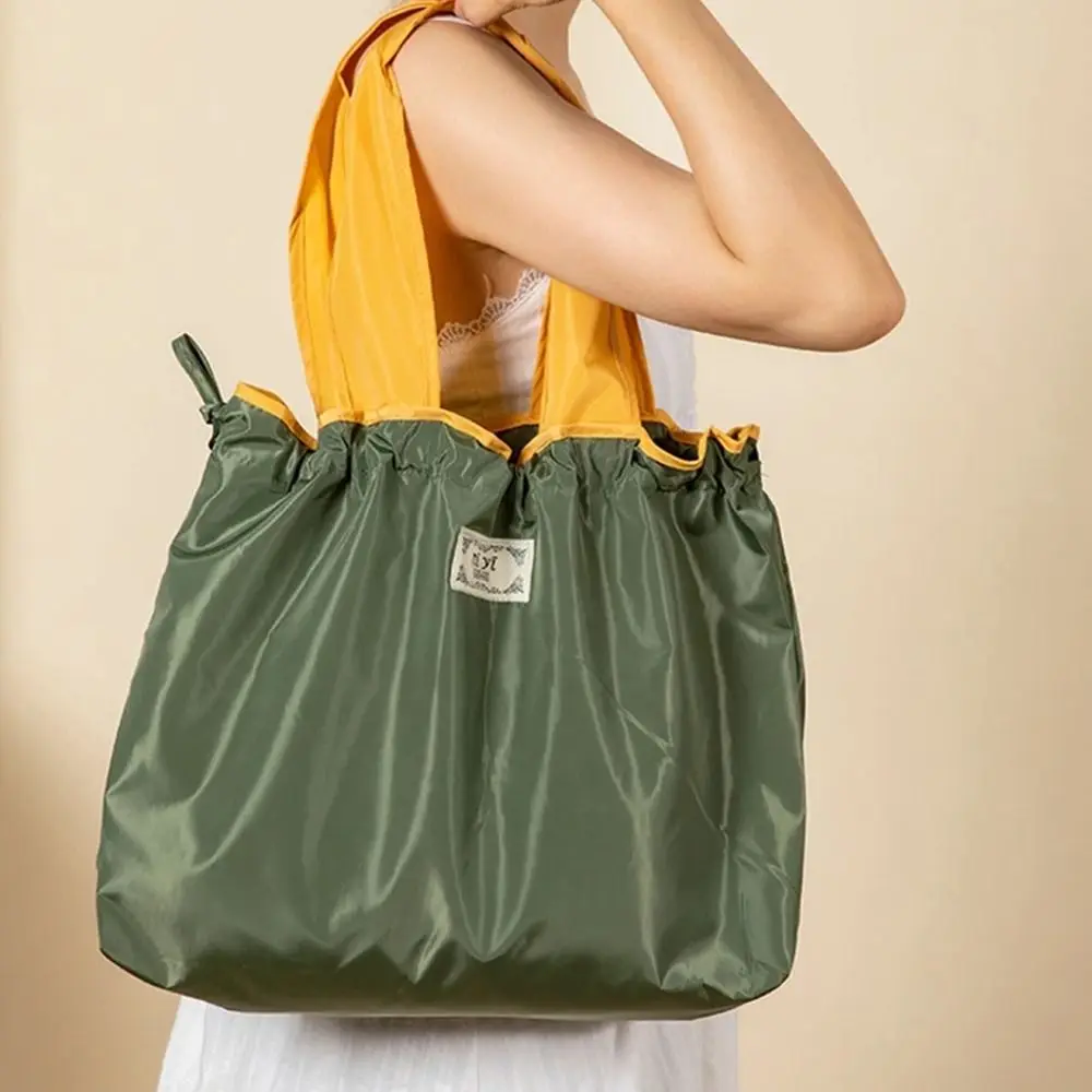 Drawstring Eco-Friendly Fashion Supermarket Shopping Bag Foldable Shopping Bag Reusable Waterproof Travel Grocery Bag