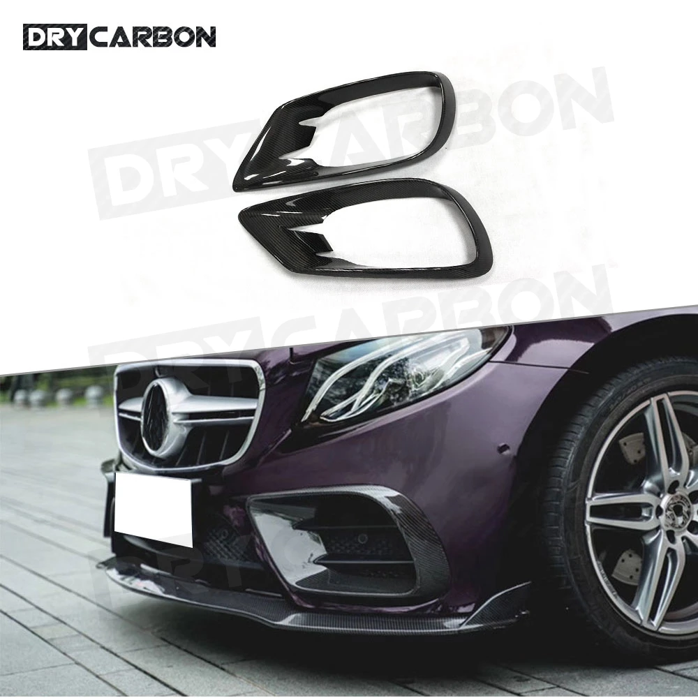 

For Sport Coupe 2017-2019 Carbon Fiber Front Bumper Foglamp Air Vent Trim Frame Mesh Cover for Mercedes Benz E Class C238