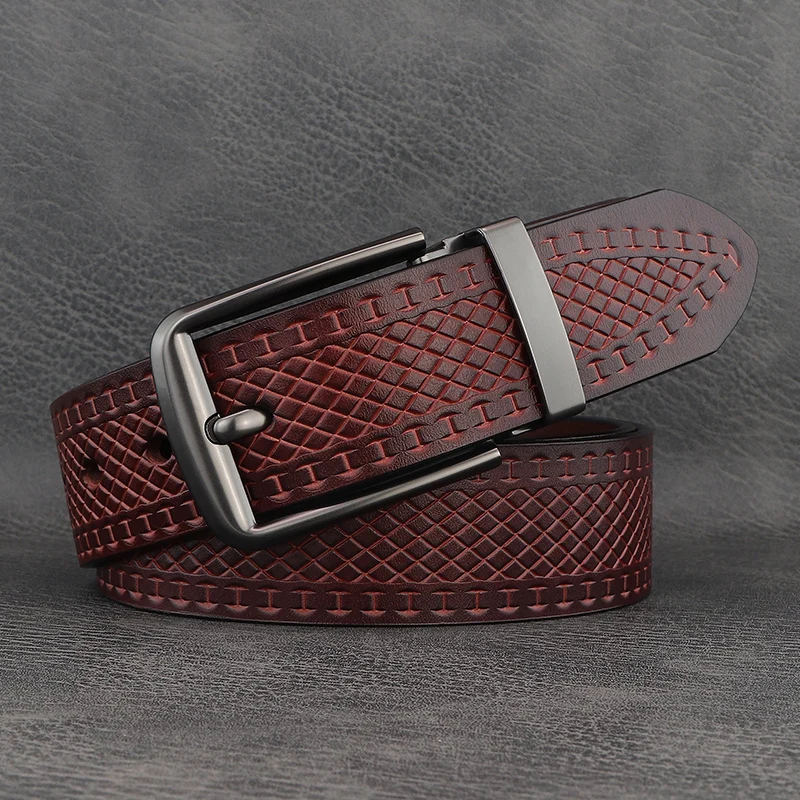 لون القهوة 3.8 سنتيمتر أحزمة واسعة رجالي جلد طبيعي كبير دبوس مشبك حزام الخصر 2025 جديد حزام الخصر غير رسمي الموضة