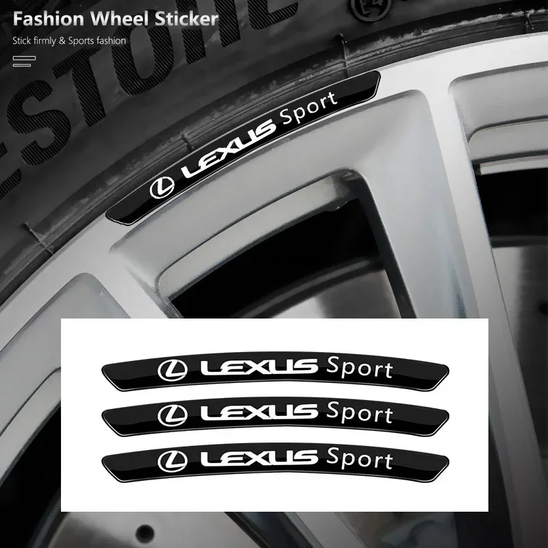 4 قطعة تصفيف السيارة محور عجلات ملصقات الديكور قطاع لكزس ES RX NX LS UX LM LX GX LC RZ IS250 RX350 LS500 LX600 NX260 CT200
