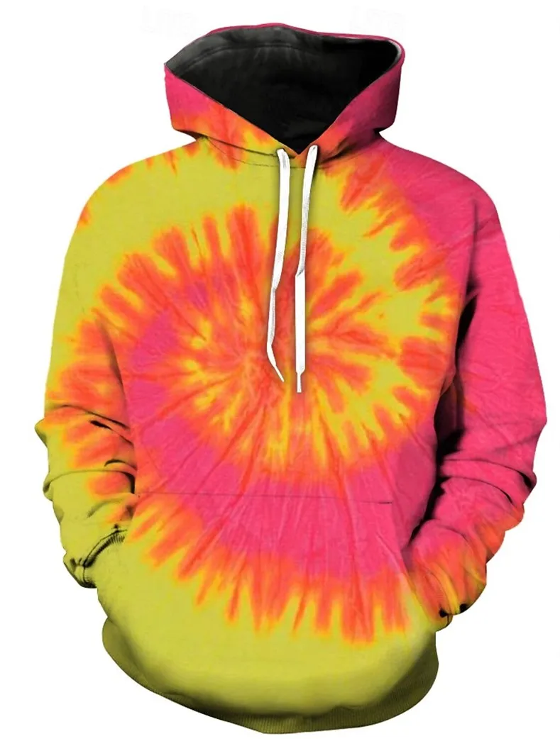 Jesień nowy nadruk 3D Tie-dye graficzna bluza z kapturem mężczyźni kobiety bluza oversize kolorowa odzież Harajuku Y2K sweter Casual z kapturem — zdjęcie 2