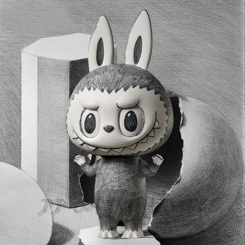 Monsters Labubu Mega Sketch 400% 1000% สะสม Labubu อินเทรนด์รูปเครื่องประดับศิลปะ Kawaii Figurine Xmas ของขวัญ