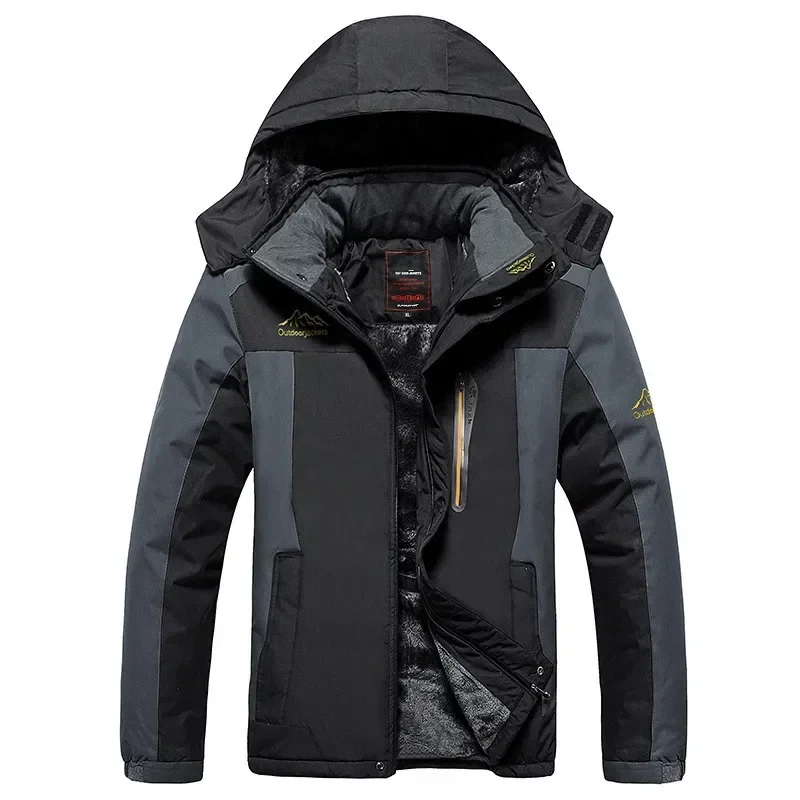 Winter jacke Herren dicke warme wasserdichte Kapuze Parka Mantel Wind jacke Armee grün Fleece jacke Herren bekleidung plus Größe 9xl