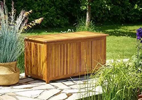 Outdoor Storage Box with 65 Gallon Capacity 24x36x24 inches - Outside Wooden Deck Box for Patio & Garden - Pool Box Cabinet