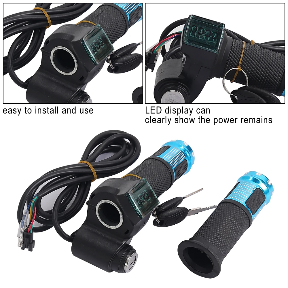 12V-90V Handgriff-Geschwindigkeitsregler mit LED-Digitalanzeige, Spannungsanzeige, Verriegelungsschalter, universell für Elektroroller – Detail 5