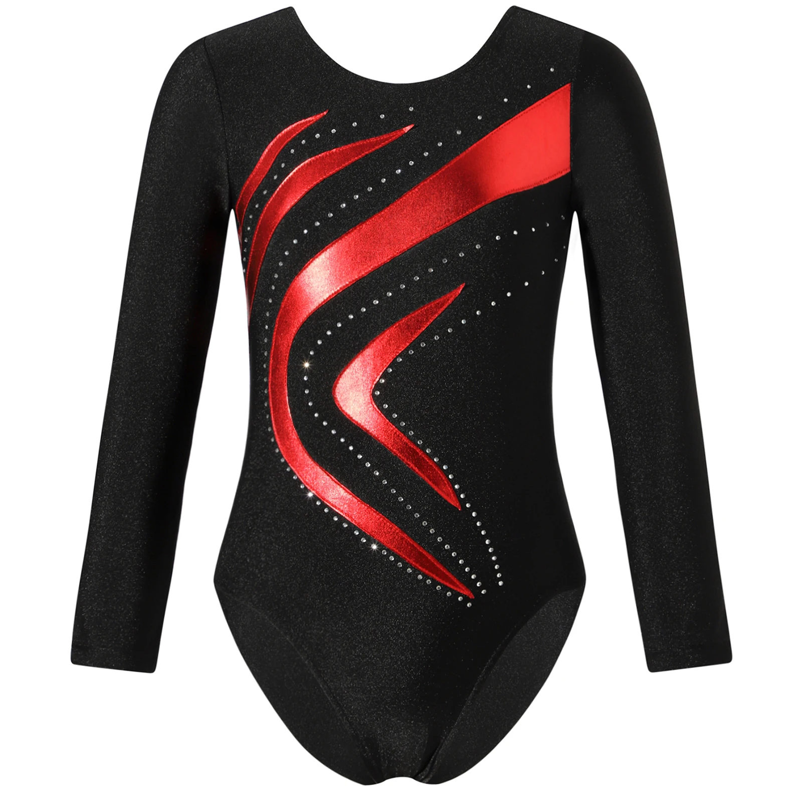 

Kids Girls Ballet Dance Outfit Leotard Rhythmic Gymnastics Figure Skating Bodysuit Long Sleeve Catsuit and Sport Shorts Dancewer