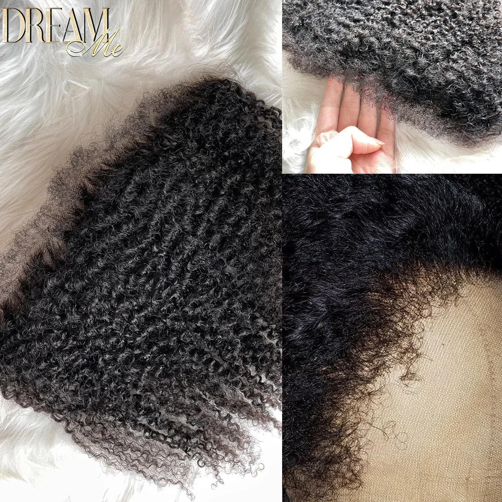 Kinky Curly 5x5 6X6 HD Lace Closure Only Melt Skin Afro Curly Hair With 4c Kinky Hairline Invisible 13x4 13x6 HD Lace Frontal