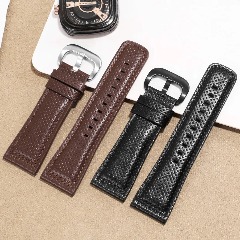 Leather Strap For Friday M2/Q201/02/03/ Diesel Series Waterproof Cowhide Watchband 28mm