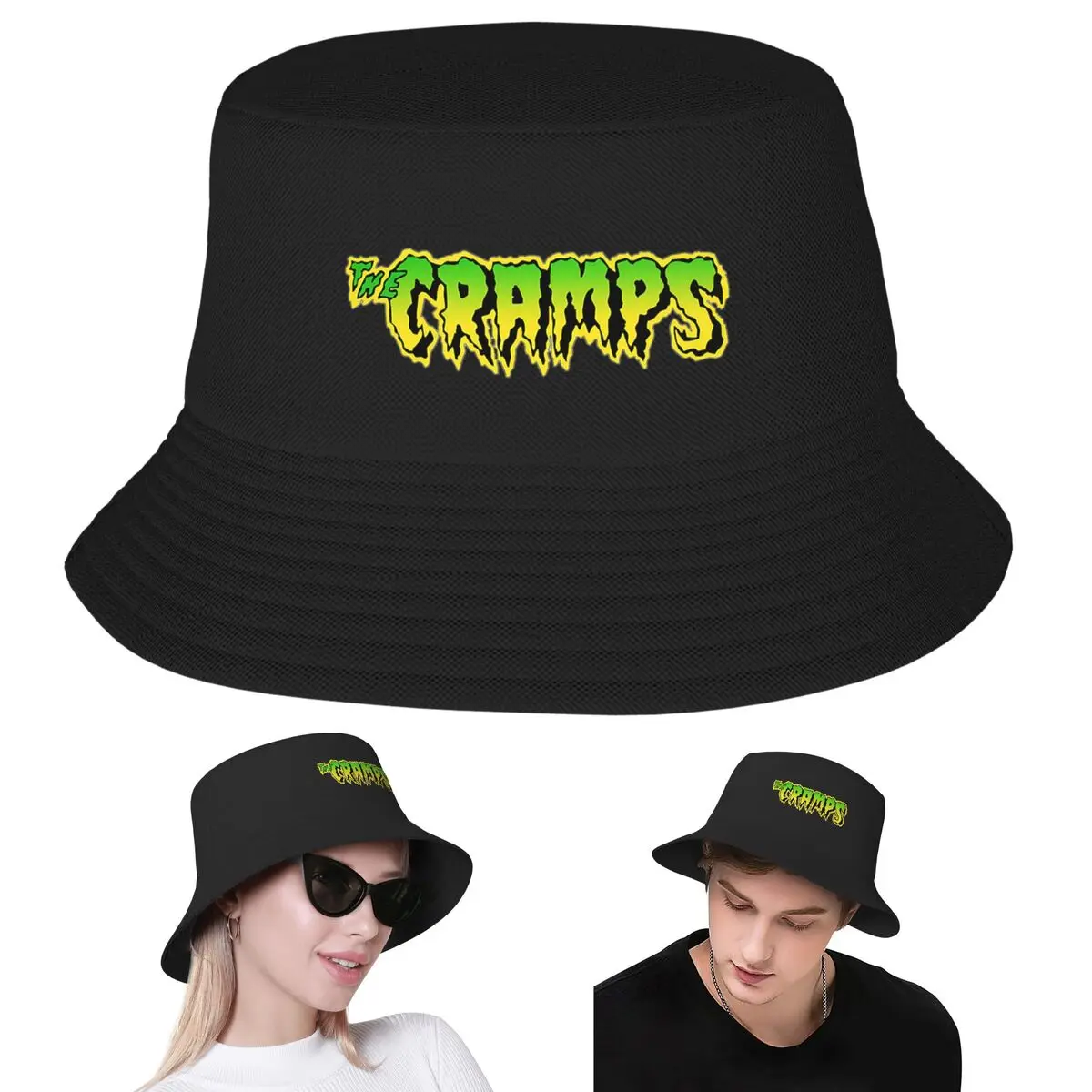 

Панама-ведро The Cramps, шляпы-боб, уличная мода, двусторонняя для лета, пляжной рыбалки, унисекс, рыбацкие шапки