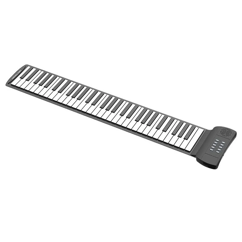 Folding Hand Roll Piano 61 Keys Soft Piano Silicone Keyboard Portable Table Exercise
