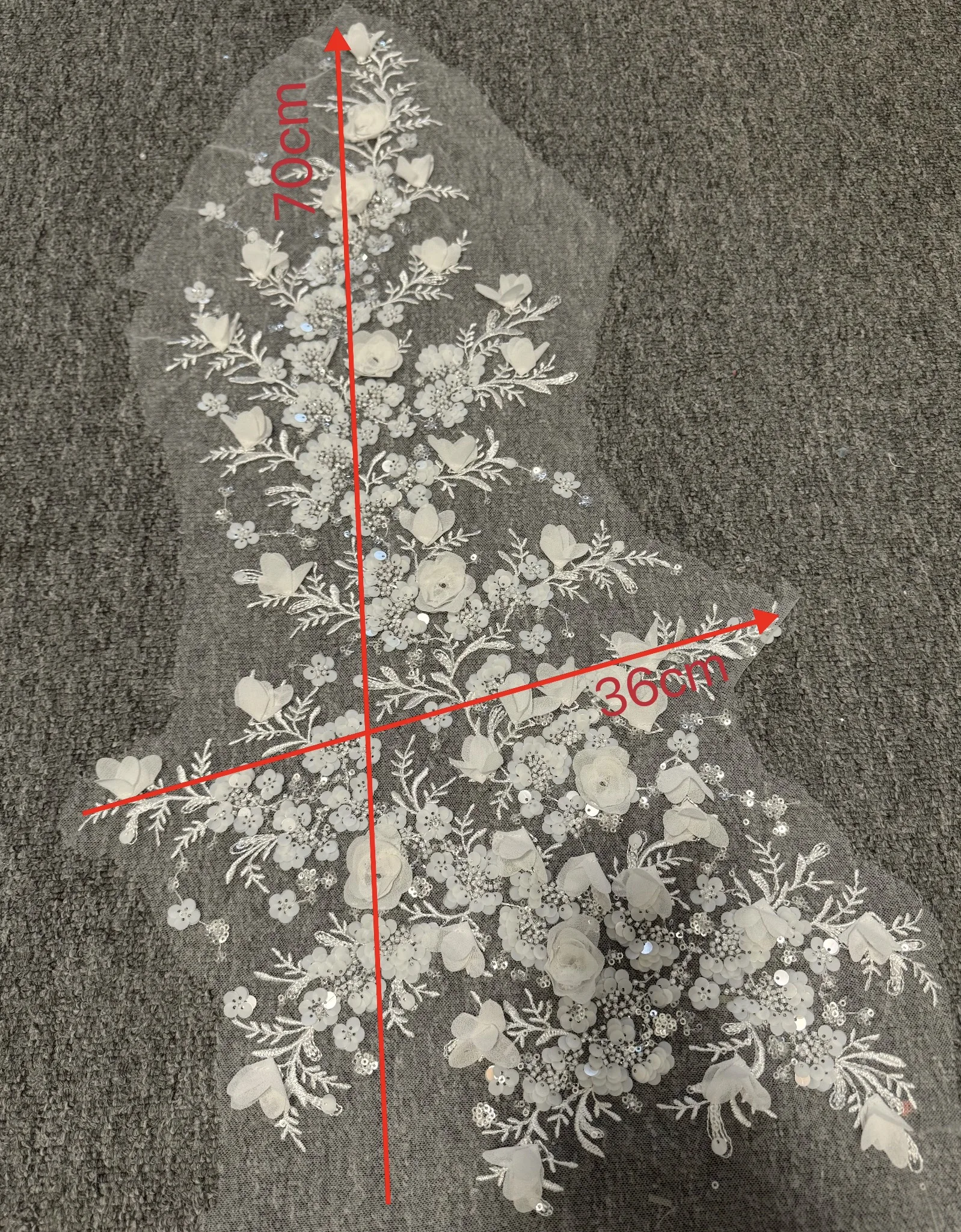 fashion handmade flower dress lace fabric 130cm width sequins lace with beads sell by yard