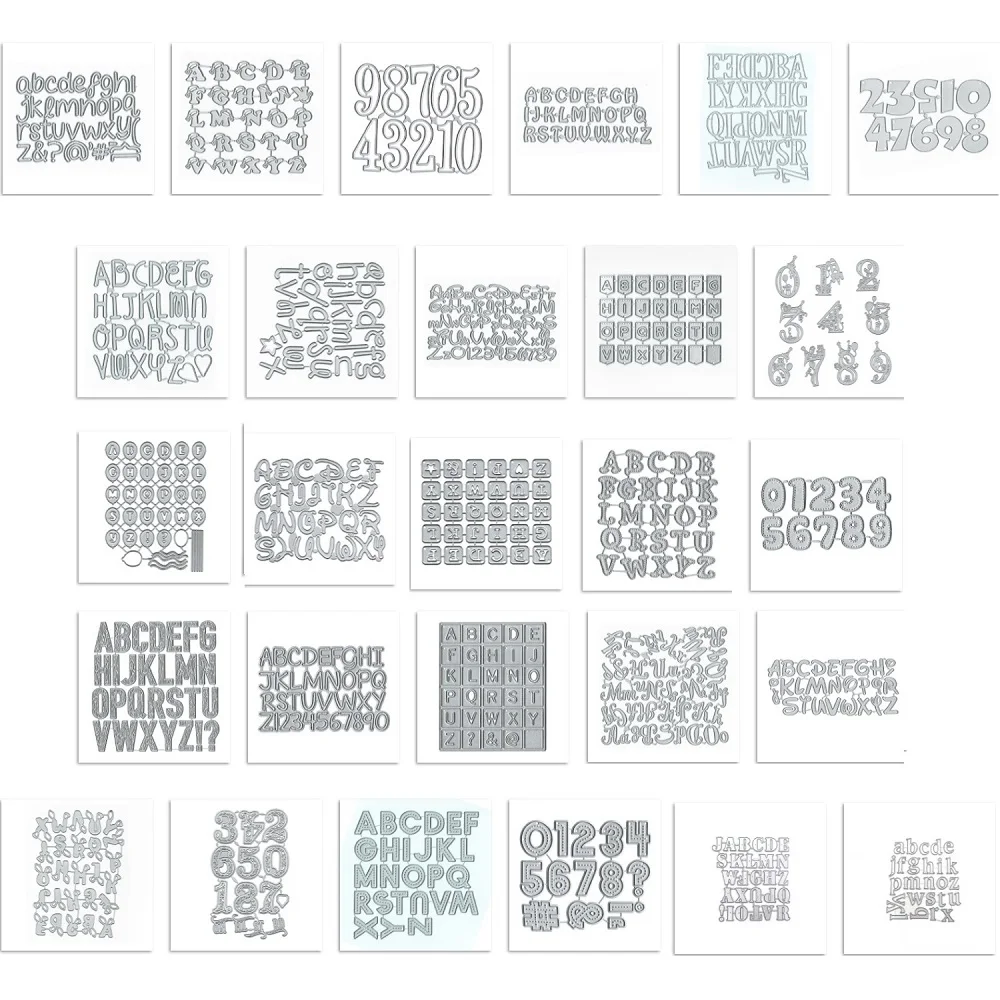 All kinds of Letters and Numbers Stickers for Making Words Dies Cut Embossing Punching Metal Cutting Dies for DIY Scrapbooking