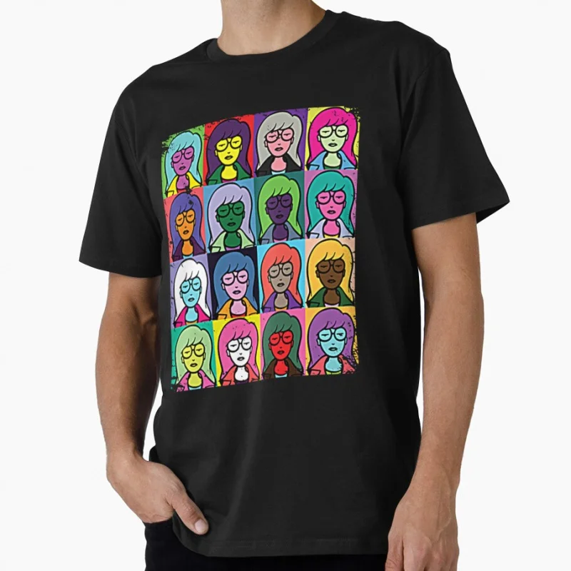 

Daria Warhol 90s Nostalgia cartoon Retro Sick sad world tv shows Gift t shirt for man Large size Tops 100% cotton print Clothes