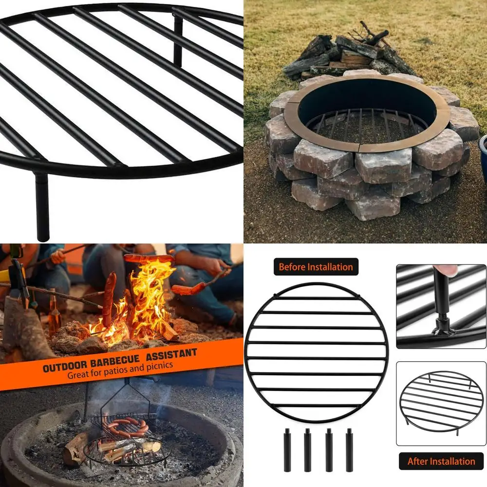 Portable 30 Outdoor Fire Pit with Legs for Grilling and Campfire Cooking