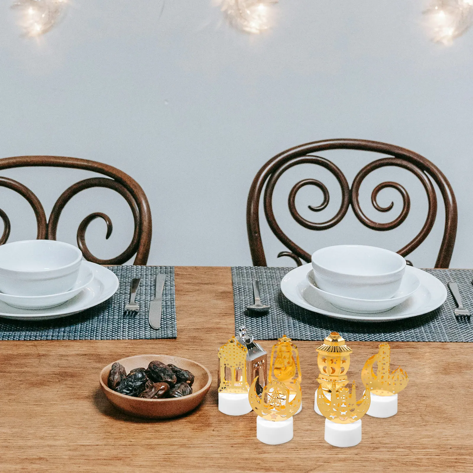 

6Pcs Ramadan Mini Lantern Lights Lantern Decorative Eid Mubarak Party Lighting Ramadan Festival Decorations