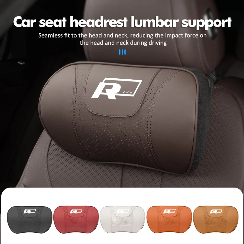 

Cup Holders For Volkswagen VW Car Back Pillow Napa Leather Memory Cotton Headrest Lumbar Support GTI Tiguan Passat B5 B6 B7 CC J