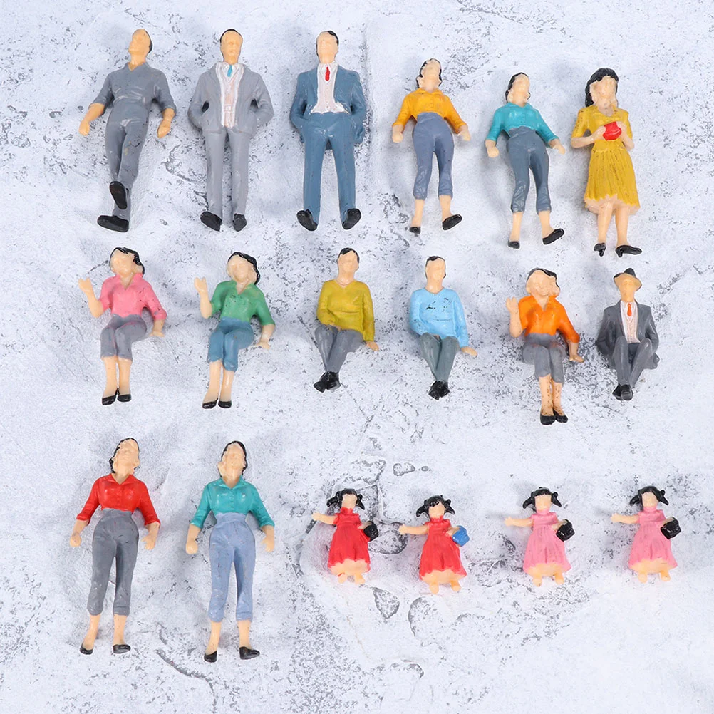 12 Pcs Scale People Figures Simulation Character Model Creative Models Toy Painted Passenger