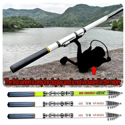 JOSBY Spinning Telescopic Fishing Rod Rock Carbon Feeder Fiber Reel Seat 3M 2.7M 2.4M 2.1M 1.8M 1.5M Portable Travel Boat