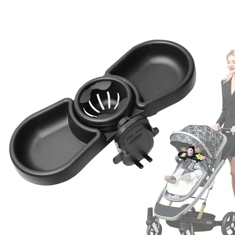 Cup Holder Snack Tray 360 Degree Rotating Stroller Cup Holder Dinner Table Tray Baby Stroller Snack Catcher And Drink Holder