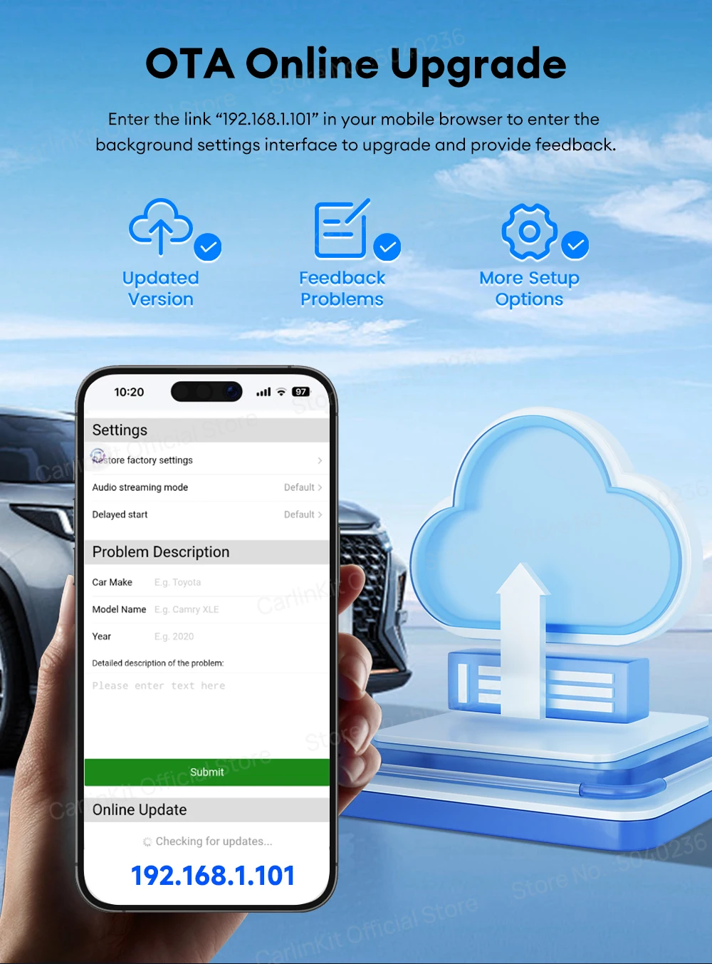NEU CarlinKit HD2CP Pro CarPlay zu HDMI Wireless Android Auto CarPlay 3-in-1 Smart Car Box Plug and Play 2K Video Streaming Box – Detail 11