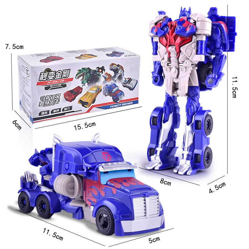 12CM Robot Transforming Car Transformation Toys Dinosaur Model Action Figure One-Step Deformed Robot Toy Children Birthday Gifts