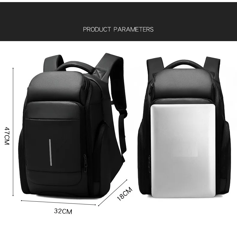 TAGDOT Waterproof Business Backpack 15.6 Inch Men Large Backpack Outdoor Travel Backbag