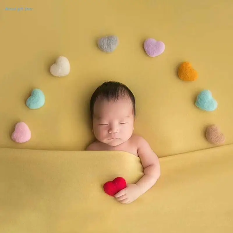 5/6/9Pcs DIY Handmade Baby Felt Love Heart Ornaments Home Party Decoration