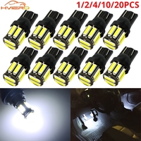 1/2/4/10/pcs T10 W5W 10SMD Car LED 194 168 Wedge Turn Signal Reverse Bulb Dome Door Reading Lamp Front Side Clearance Lights 12V