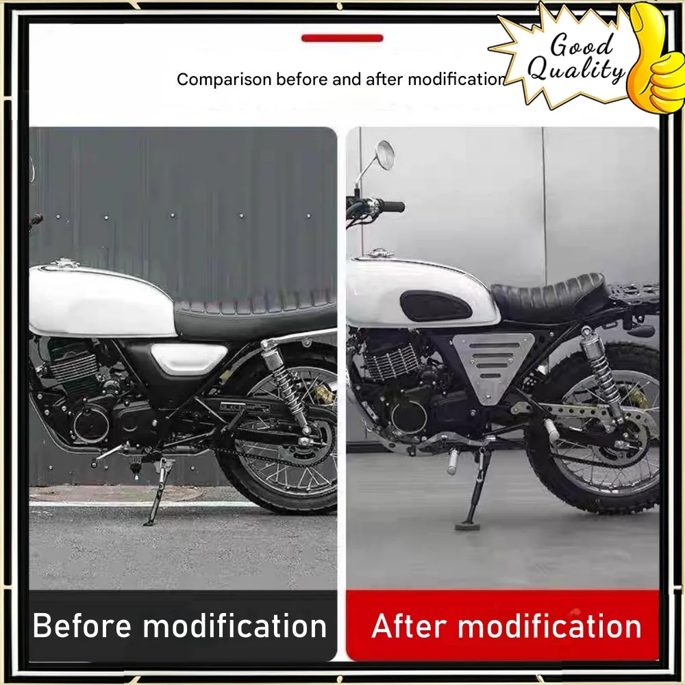 

Suitable for Honda CGX150 retro battery side cover, seat cushion decorative cover, stainless steel side panel accessories
