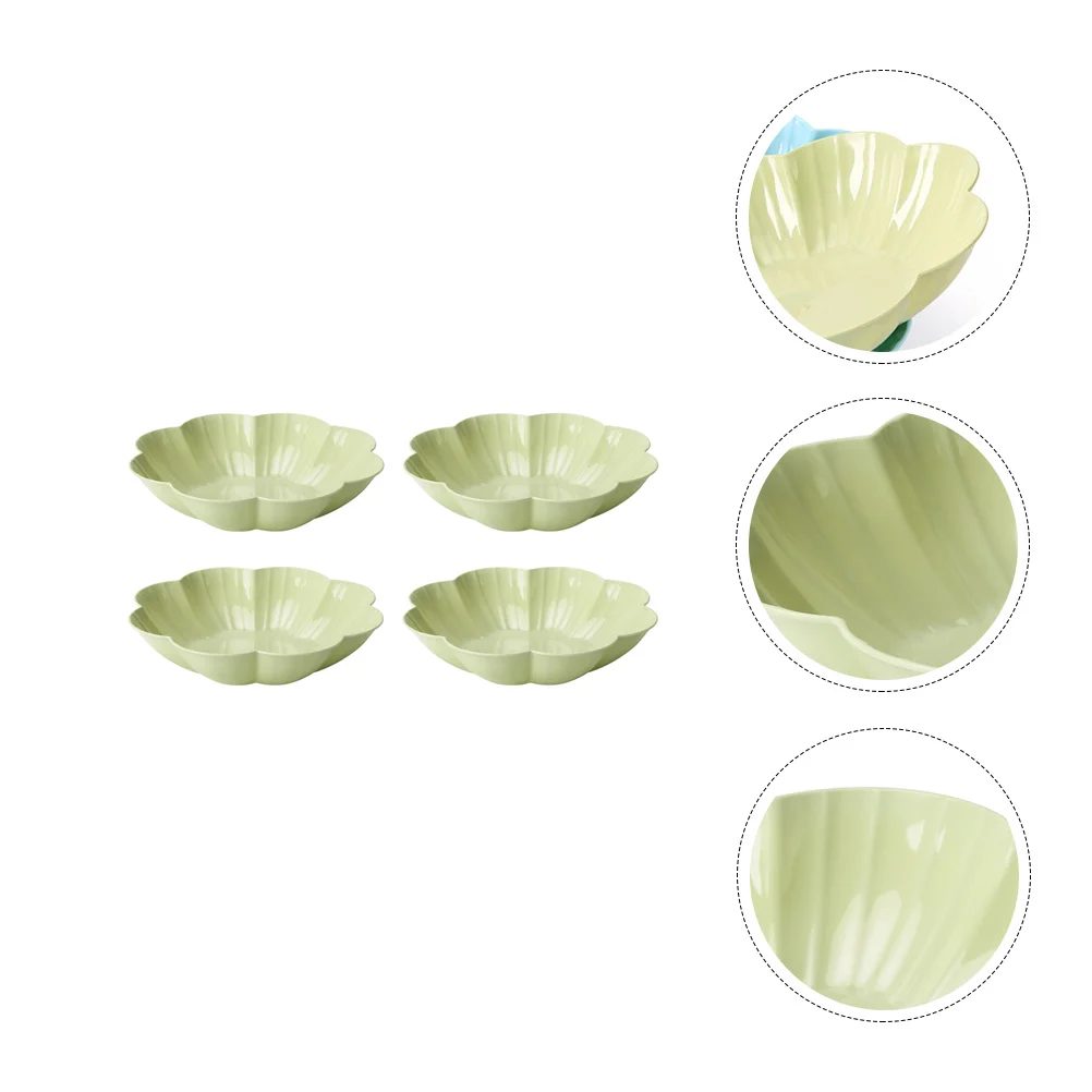 

Plum Blossom Fruit Plate Green Large Capacity Snack Tray Food Grade PP Sturdy Easy Wash Home Kitchen Party