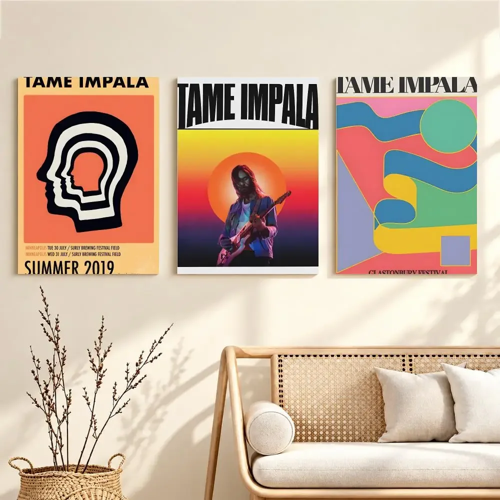 Band Psychedelic Tame Impala Poster Artwork Self Adhesive Indoor Wall Hanging Room Decor Gift