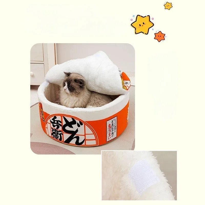 Trendy And Creative Instant Noodle Autumn Winter Dog In All Seasons Warm Enclosed Cat Sleeping Pet Litter