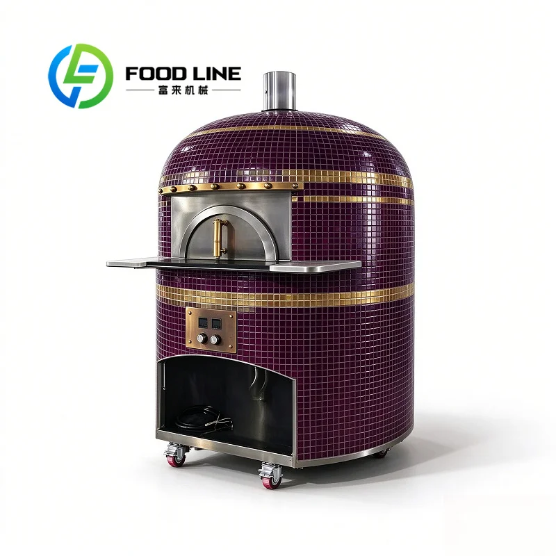Large Napoli Pizza Oven Outdoor Brick Baking Machine Arched Fire Mouth Easy Wood Loading Napoli Style Pizza Shop Bulk Supply