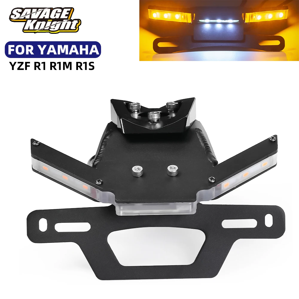 

For YAMAHA YZF R1 R1S R1M License Plate Holder Turn Signal LED Light 2015-23 YZFR1 S/M Motorcycle Accessories Fender Eliminators