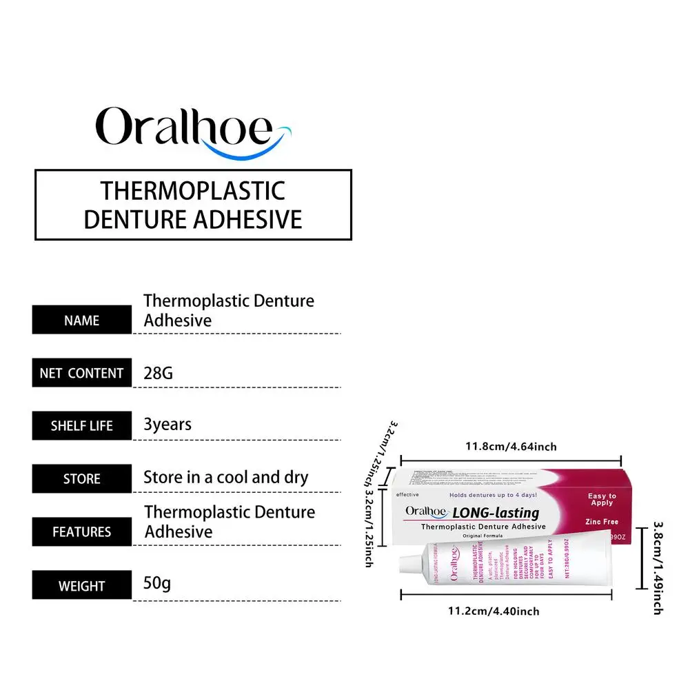 Thermoplastic Denture Adhesive Long-lasting Denture Fixing Adhesive Improve Comfort Denture Care Products False Teeth Glue image 6