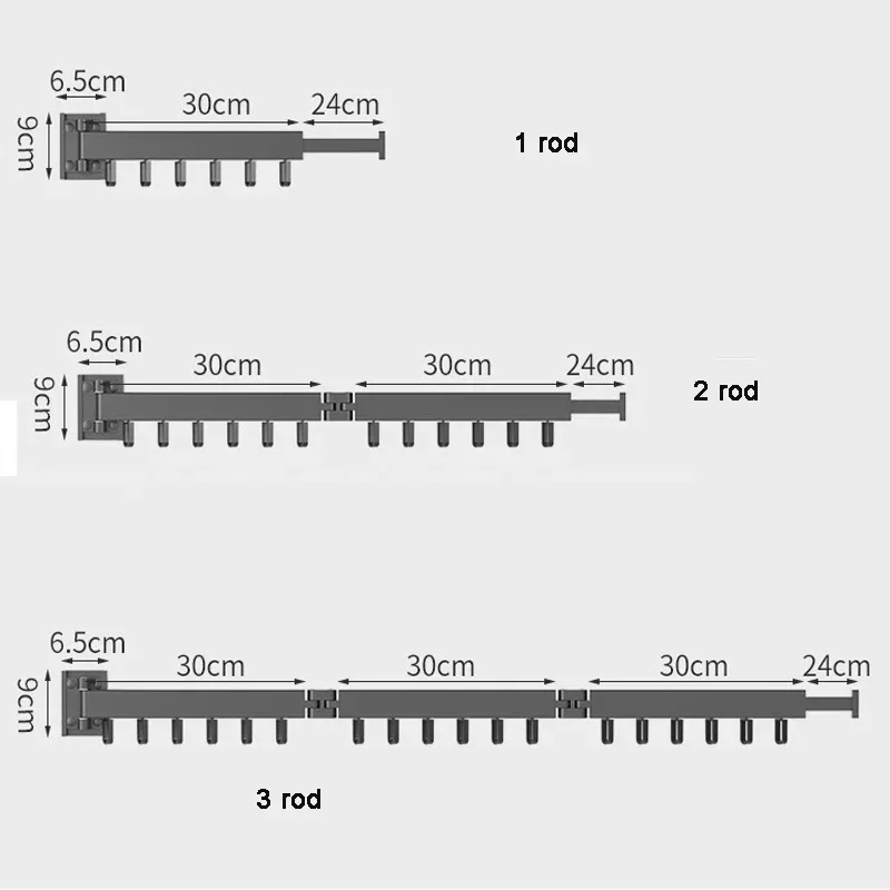 Rack de secagem de pano retrátil dobrável cabide de parede montagem interior e exterior economia de espaço alumínio casa lavanderia varal