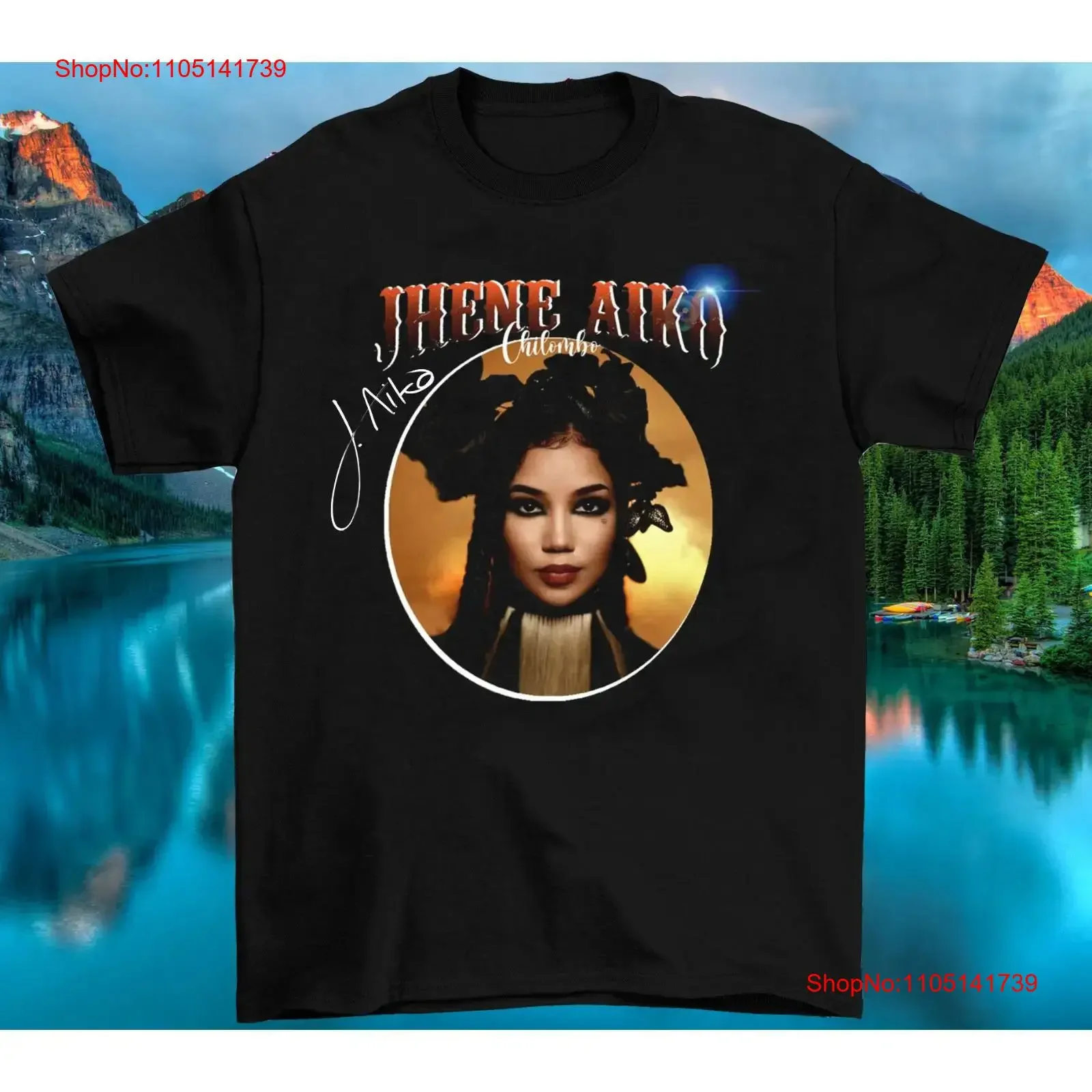 

New Jhene Aiko Signature Cotton Black All Size Classic T Shirt CM219 vintage Washed Slightly Stretched Breathable