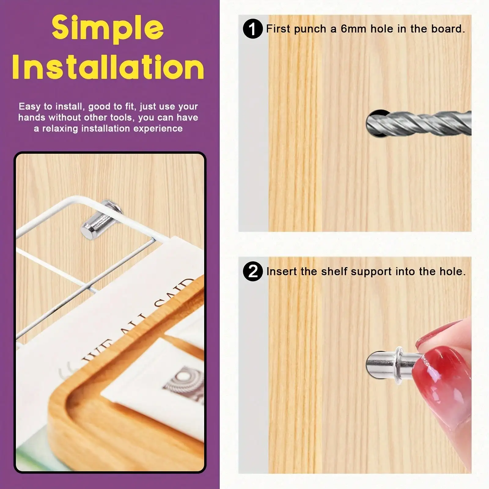 40 Pieces Shelf Pins Wall Layer Board Pin Fixing Parts Support Pins Studs Pegs,Used for Door Cupboard and Furniture Block