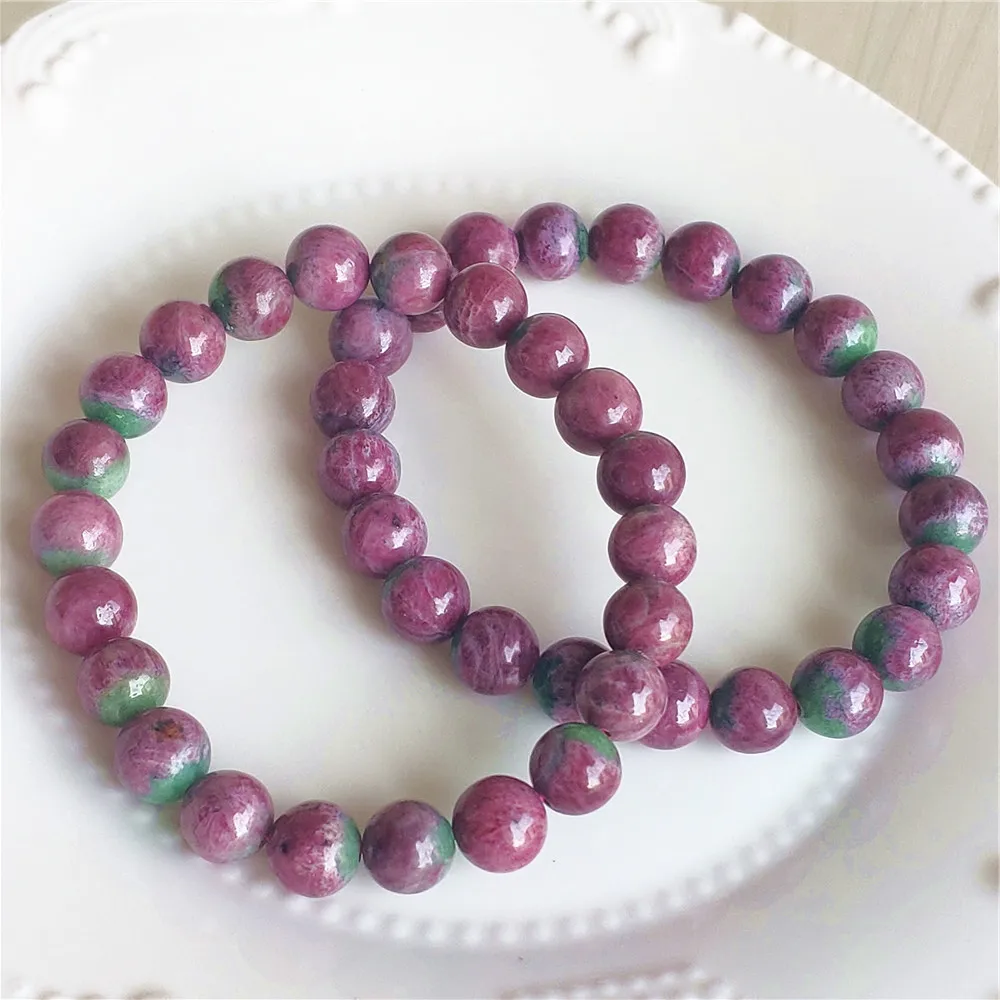 

Браслет из натурального красного рубина с круглыми бусинами, красно-зеленым рубином, арбузовидным камнем, целебным камнем, ювелирное изделие Star Light AAAAAA