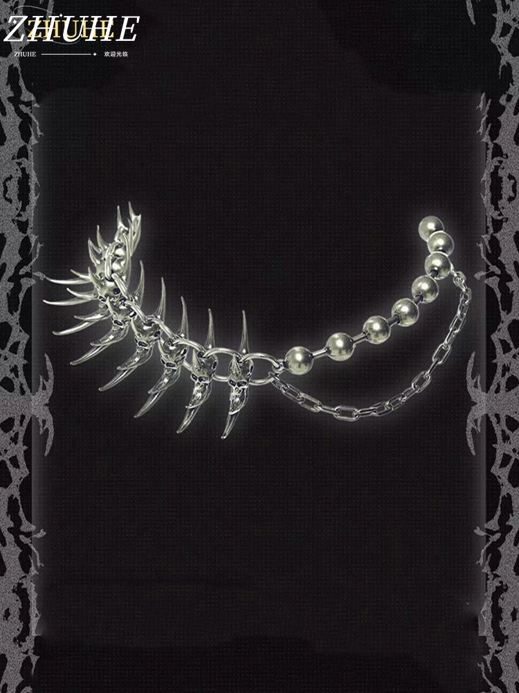 Alternativer Kupferschädel-Dorn-Halsreif – Schmuckzubehör für Damen und Herren, Halskette mit Spikes-Anhänger, kräftiger Unisex-Schmuck für