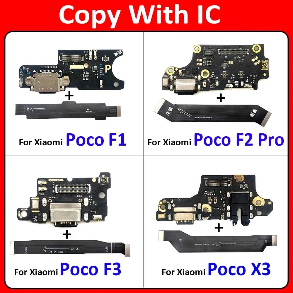 Charger Board Flex For Xiaomi Poco F2 Pro F1 F3 X3 USB Port Connector Charging Board Flex Cable With Mainboard Main Flex Cable