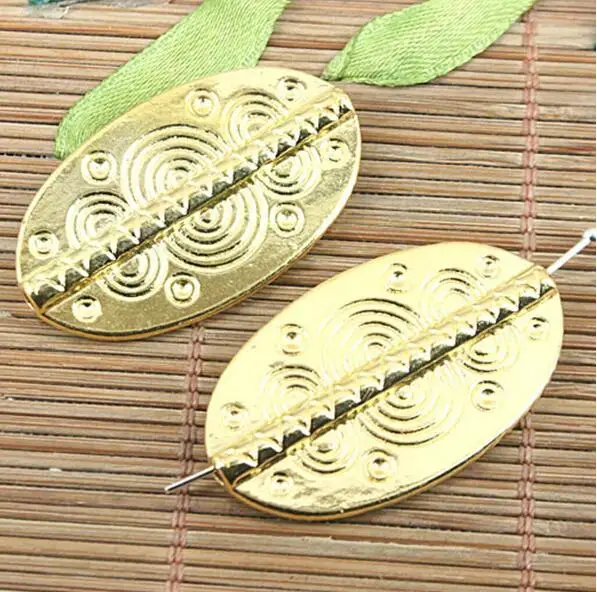 

5Pcs 36.9x22mm gold tone screw oval spacer bead h0366