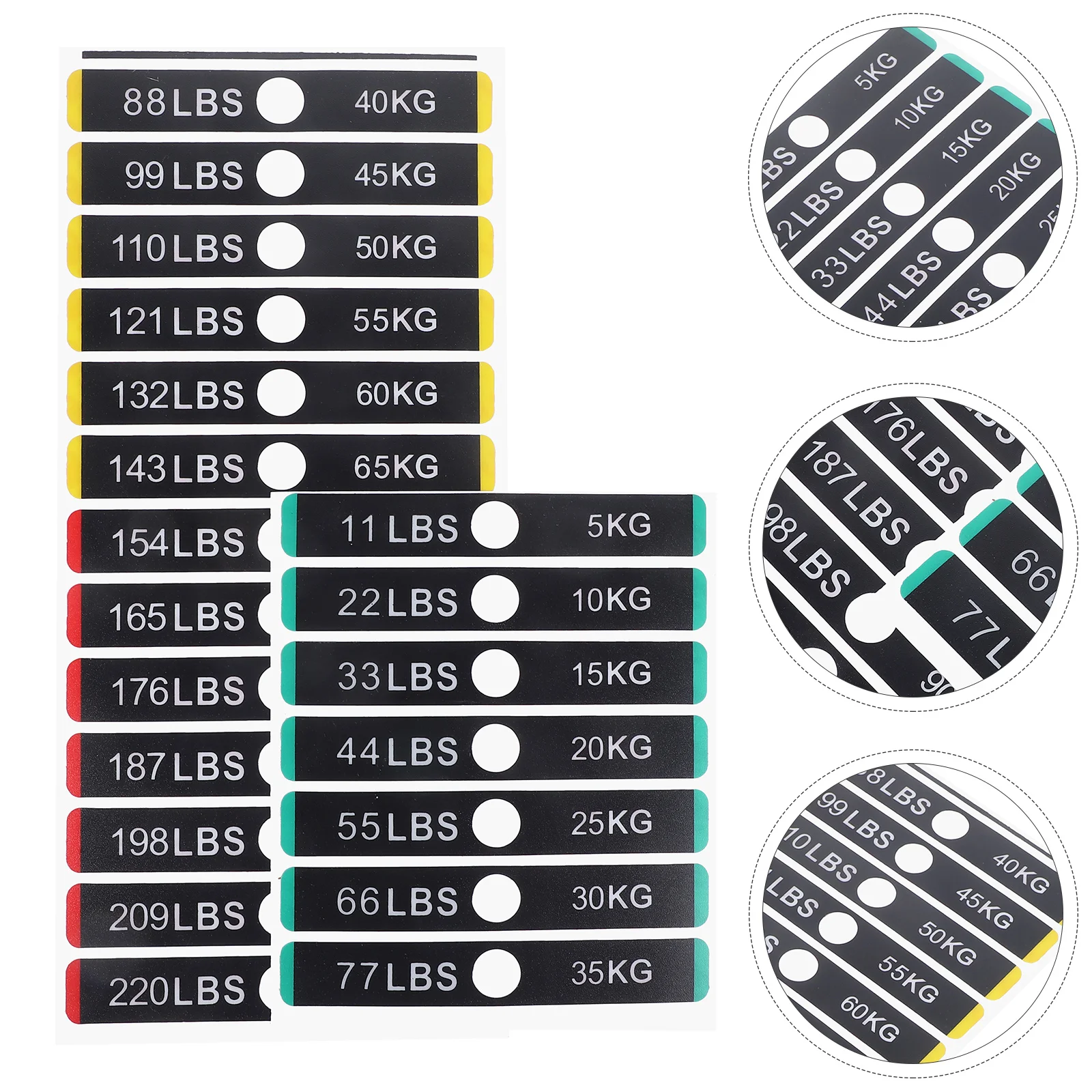 of Weight Tags Gym Sticky Labels Stickers Equipment Label Stickers Tabs Stickers
