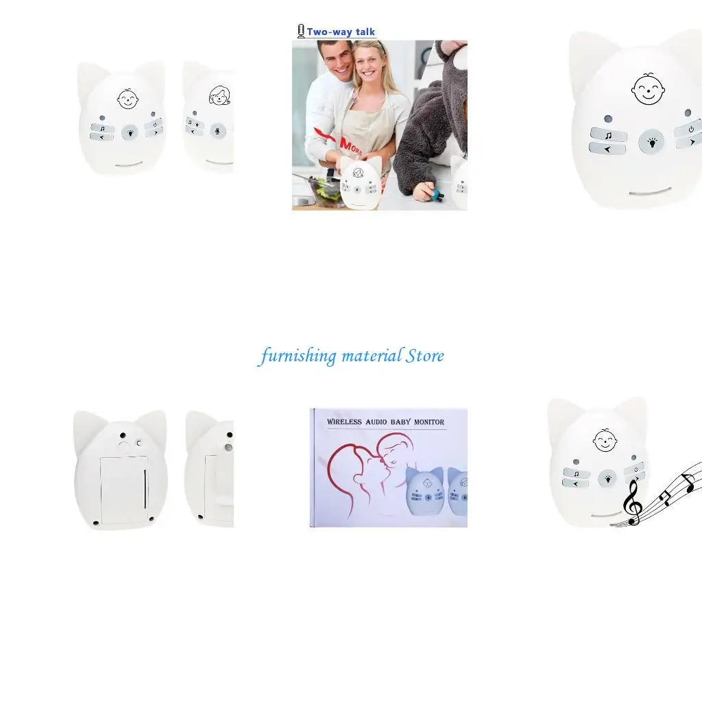 

Y5GD Baby Monitor Digital Baby Monitor Two Way Talk Volume Control Secure & Private Connection EU Plug