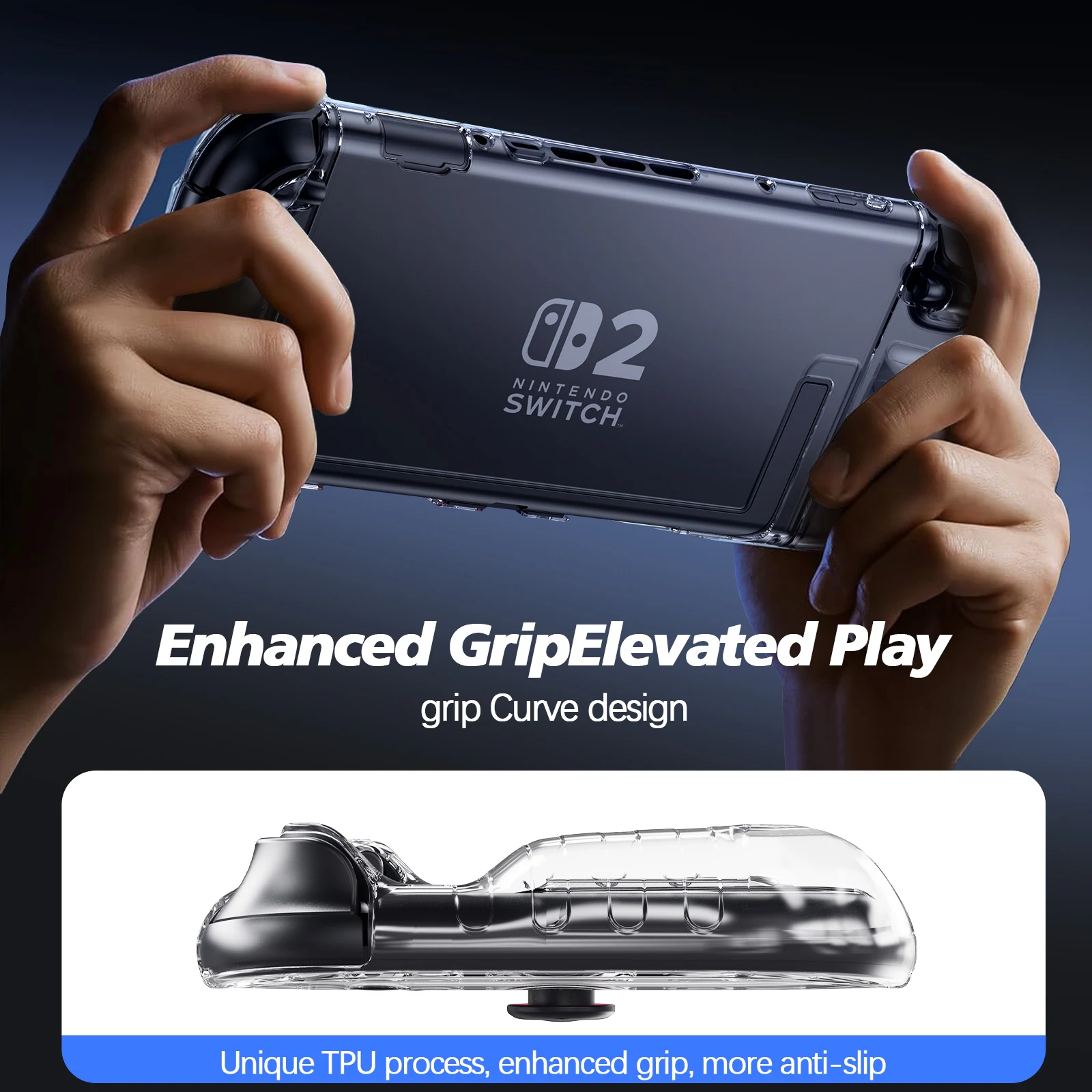 HUADAI مناسبة للتبديل 2 2025 حافظة واقية للكمبيوتر الشخصي الشفافية مقبض وحدة التحكم في الألعاب حزمة كاملة رقيقة جدا سبليت واقية #4