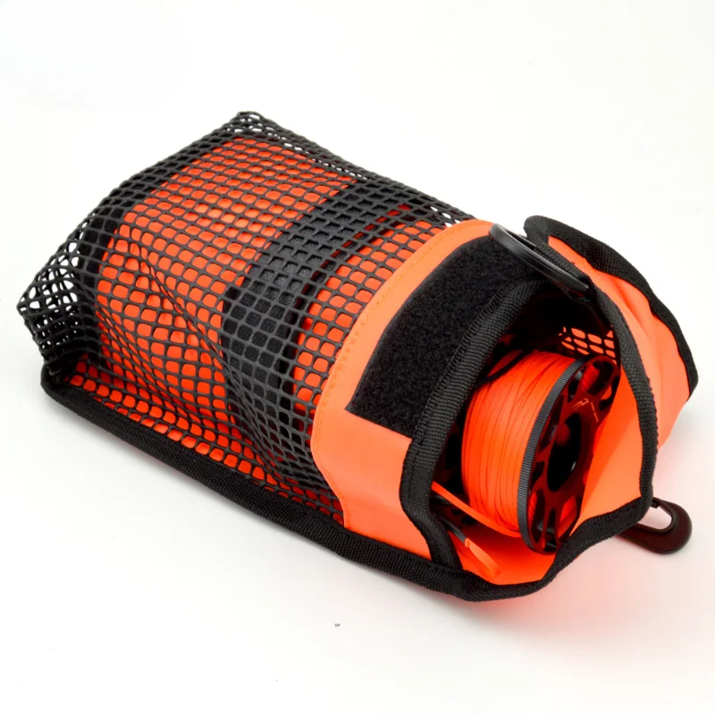 

Technical diving geodesic wheel hanging bag flow hook flashlight mesh underwater storage bag scuba BCD back flying side hanging