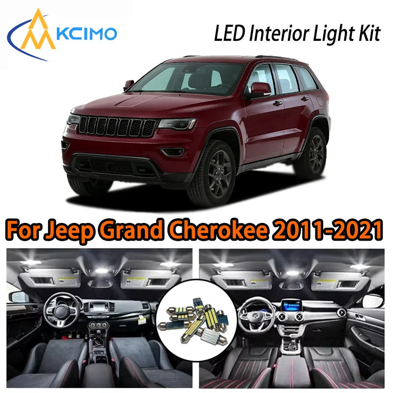 

For Jeep Grand Cherokee 2011-2021, Super Bright Easy Install LED Lights, White Ice Blue Two Color Interior Atmosphere