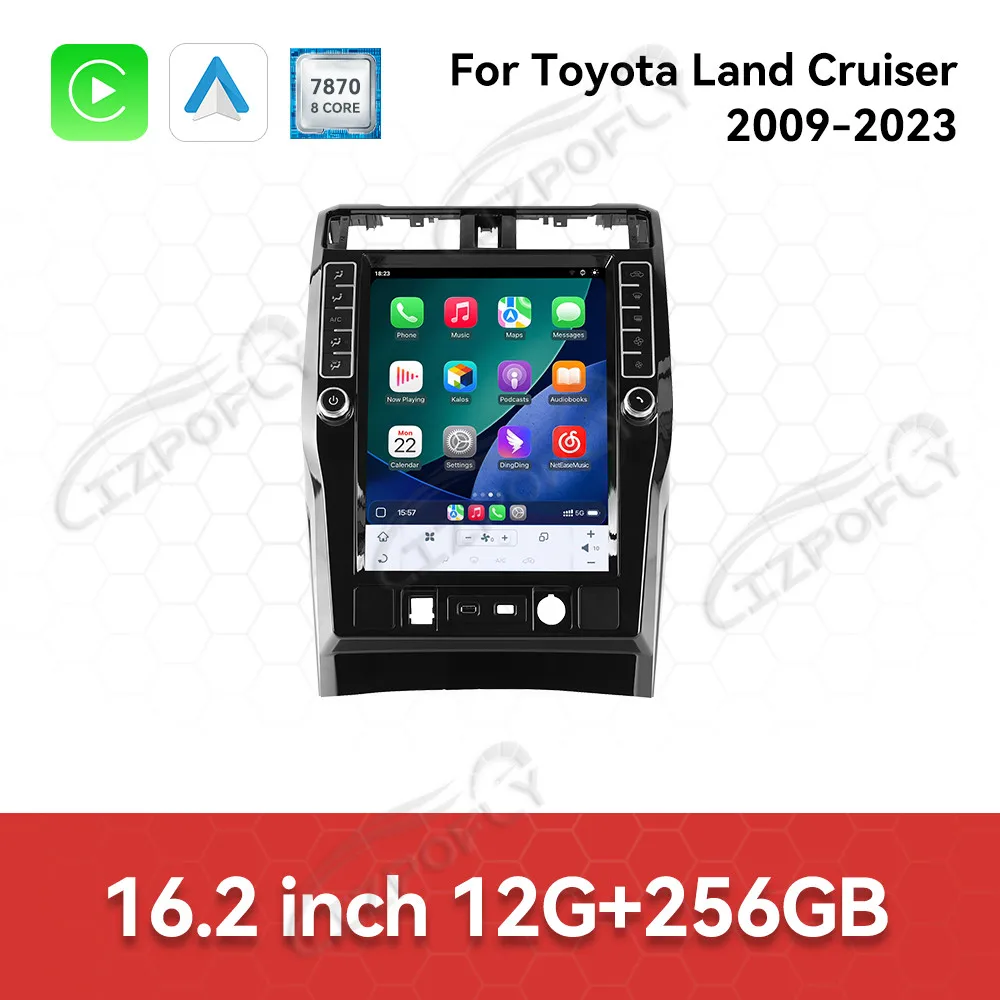 

Carplay Car Radio 16.2" Touch Screen For Toyota Land Cruiser 2009-2023 Android15 GPS Navigation Multimedia Player Head Unit Auto