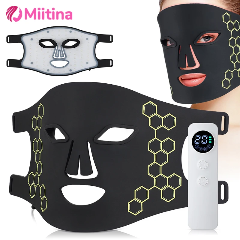 Rechargeable Facial LED Mask 4 Colors LED Photon Therapy Beauty Mask Skin Rejuvenation Home Face Lifting Whitening Beauty Device