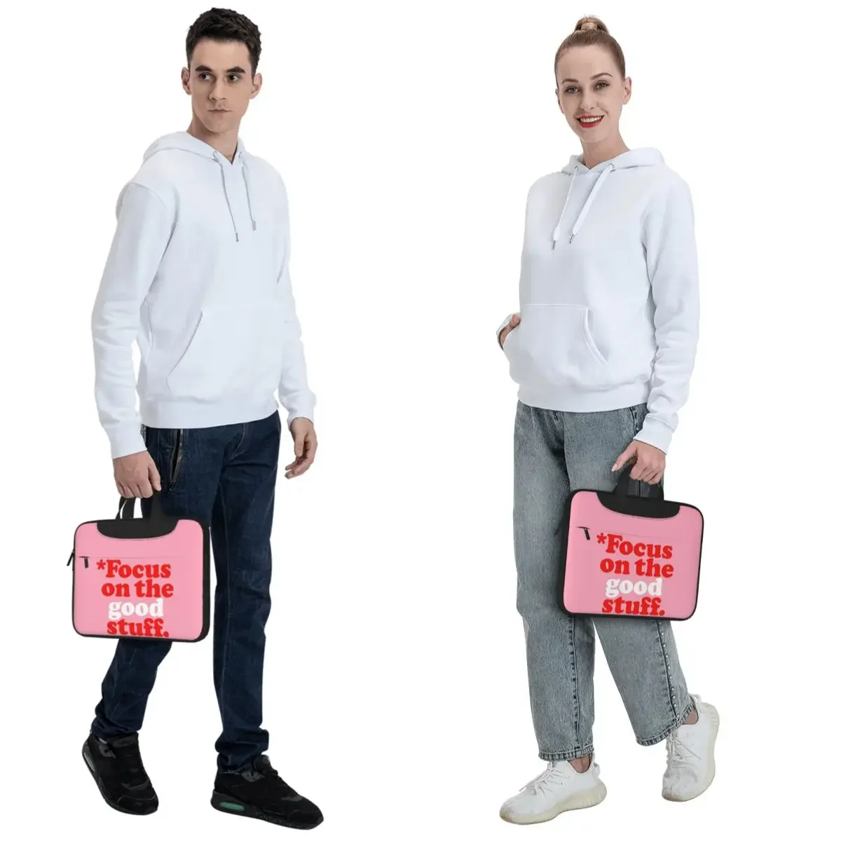 Focus On The Good Stuff Pink And Red Version Crossbody Laptop Bag Case Computer Bag 13 14 15.6 Inch Notebook Pouch for Lenovo